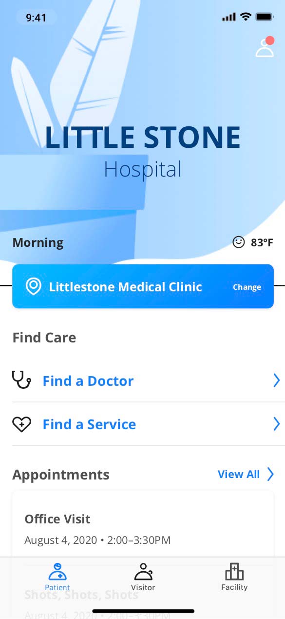 healthcare-home-screen